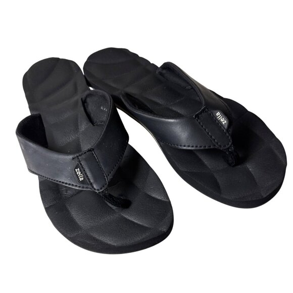 Zella Flip Flops Size 7 Black Lightweight Gym Sandals Comfort Slides Beach - Picture 1 of 9